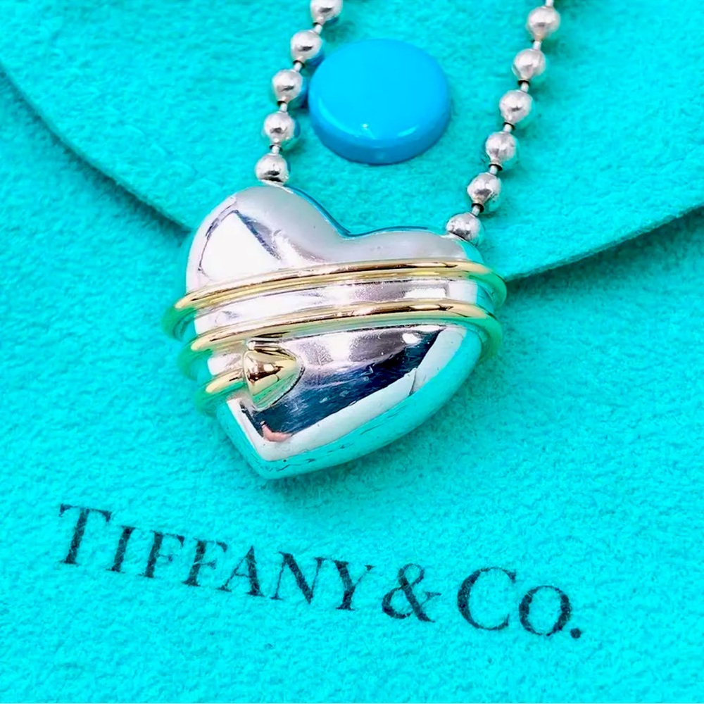 TIFFANY & Co. 18K Yellow Arrow Necklace Pendant Silver 925 Sterling Silver